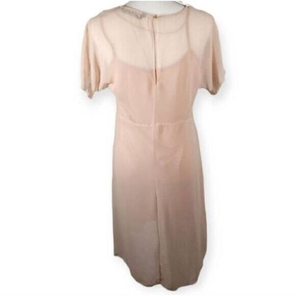 ZARA WOMAN LT.PINK CAMI DRESS WITH SHEER DRESS SZ.S EUC. - Picture 6 of 8